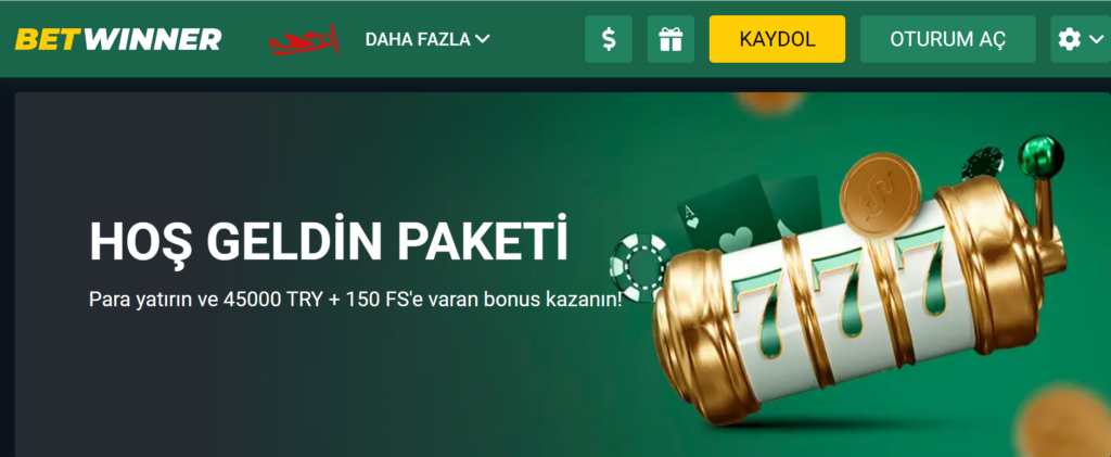 Kayıt için Betwinner Casino Hoş Geldin Bonusu